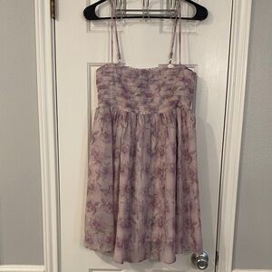 miami Lilac Floral Babydoll Dress